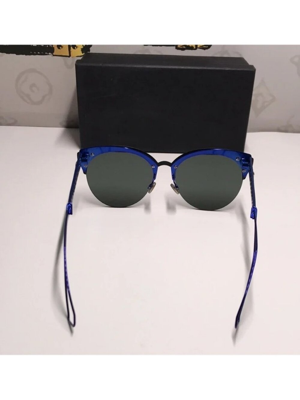 New Authentic CHRISTIAN DIOR Metal DioramaClub Sunglasses – Black & Blue - Picture 14 of 14